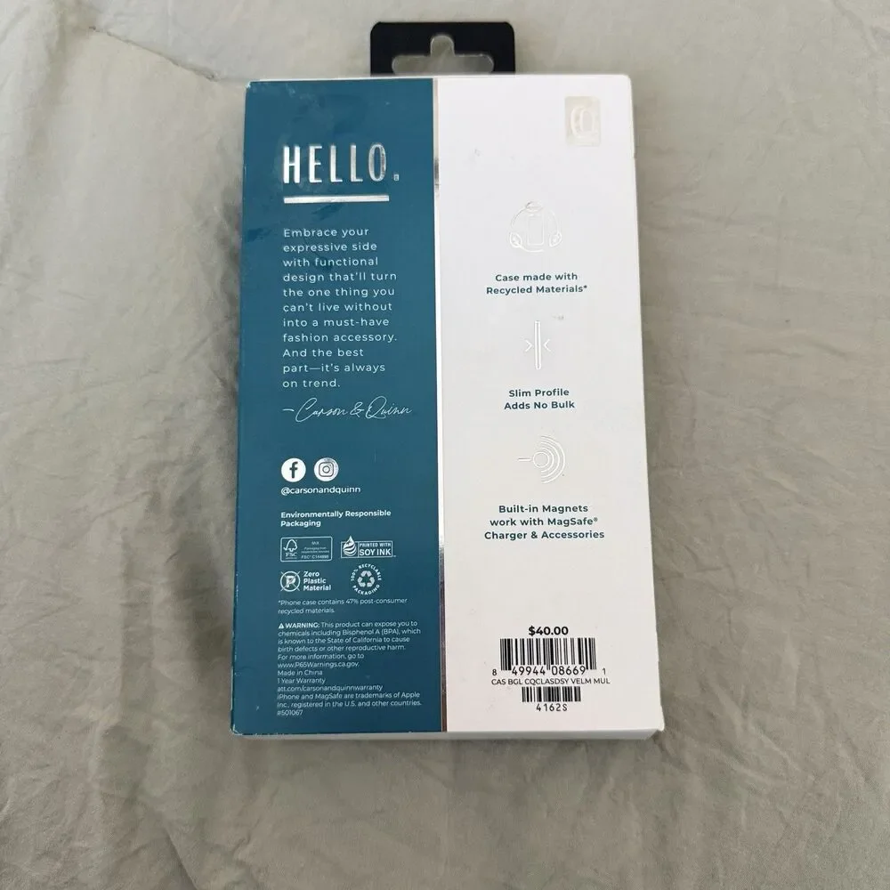 CARSON AND QUINN CQ MAGNETIC CASE FOR APPLE IPHONE 15 PRO CLASSIC DAISY NEW